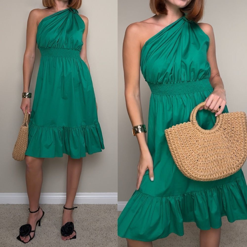NWT Monica Nera Demi Mini Green Dress Shirt Emerald Size XS